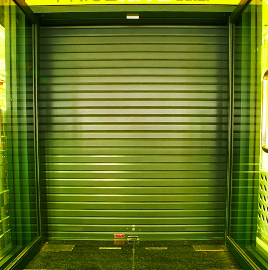 A powdercoating coloured aluminium shutter